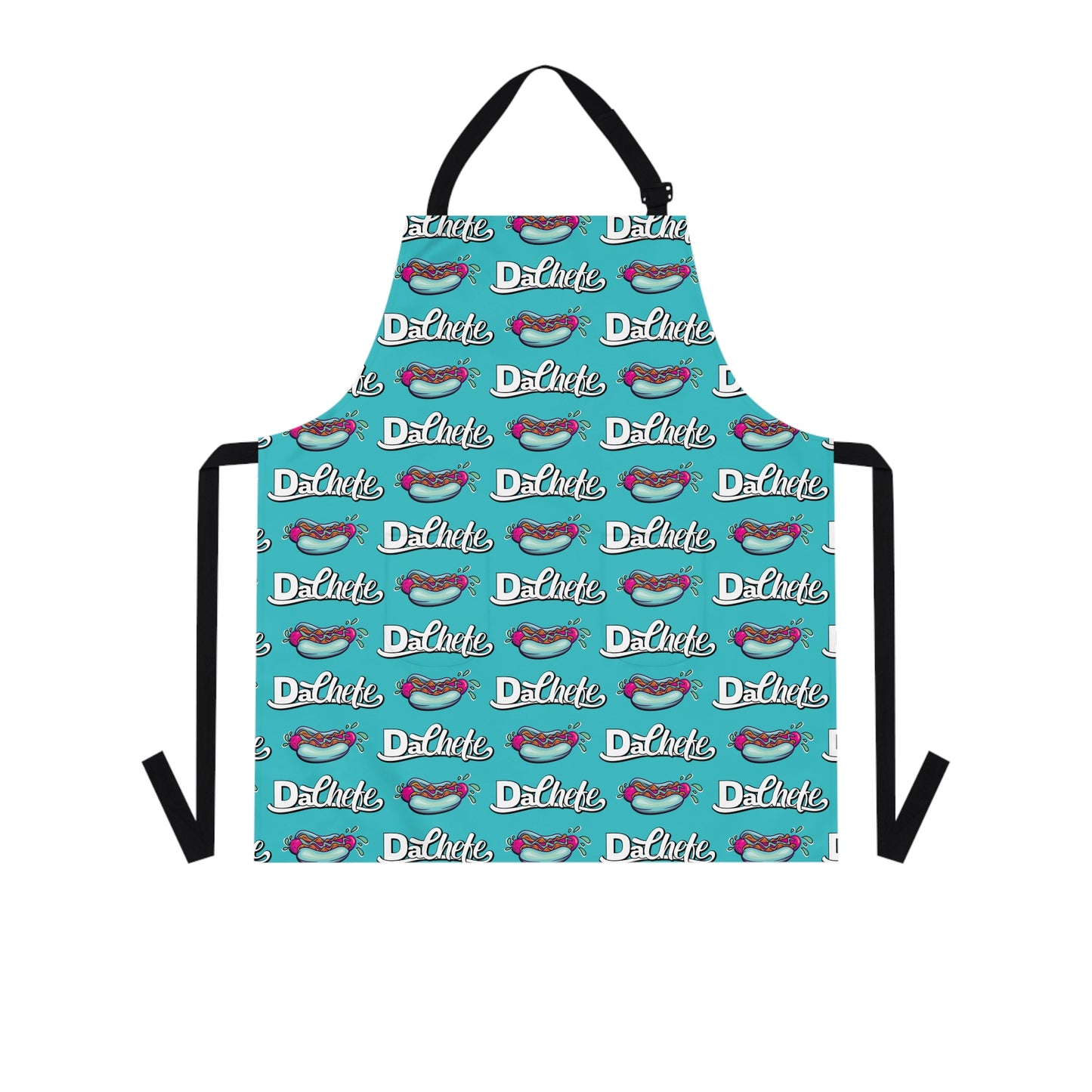 "Da Chefe Logo & Hot Dog" Mint All Over Apron