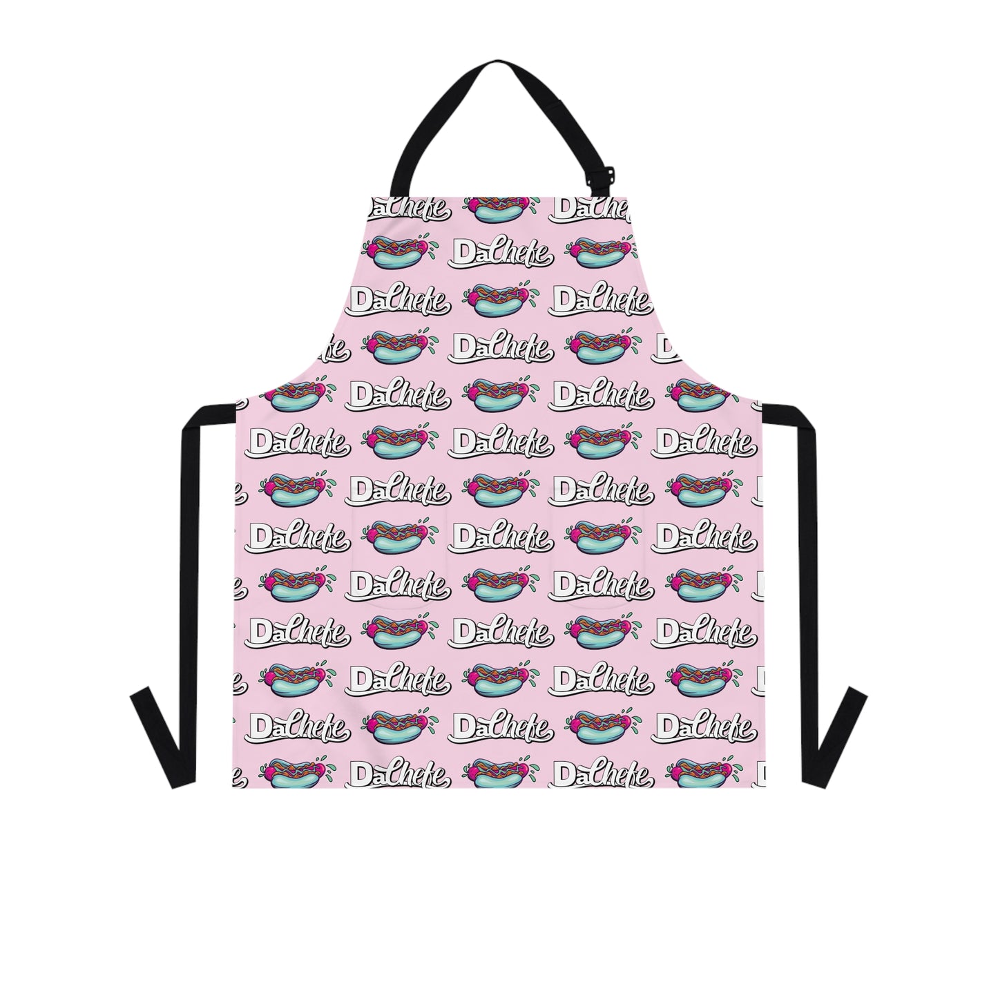 "Da Chefe Logo & Hot Dog" Pink All Over Apron