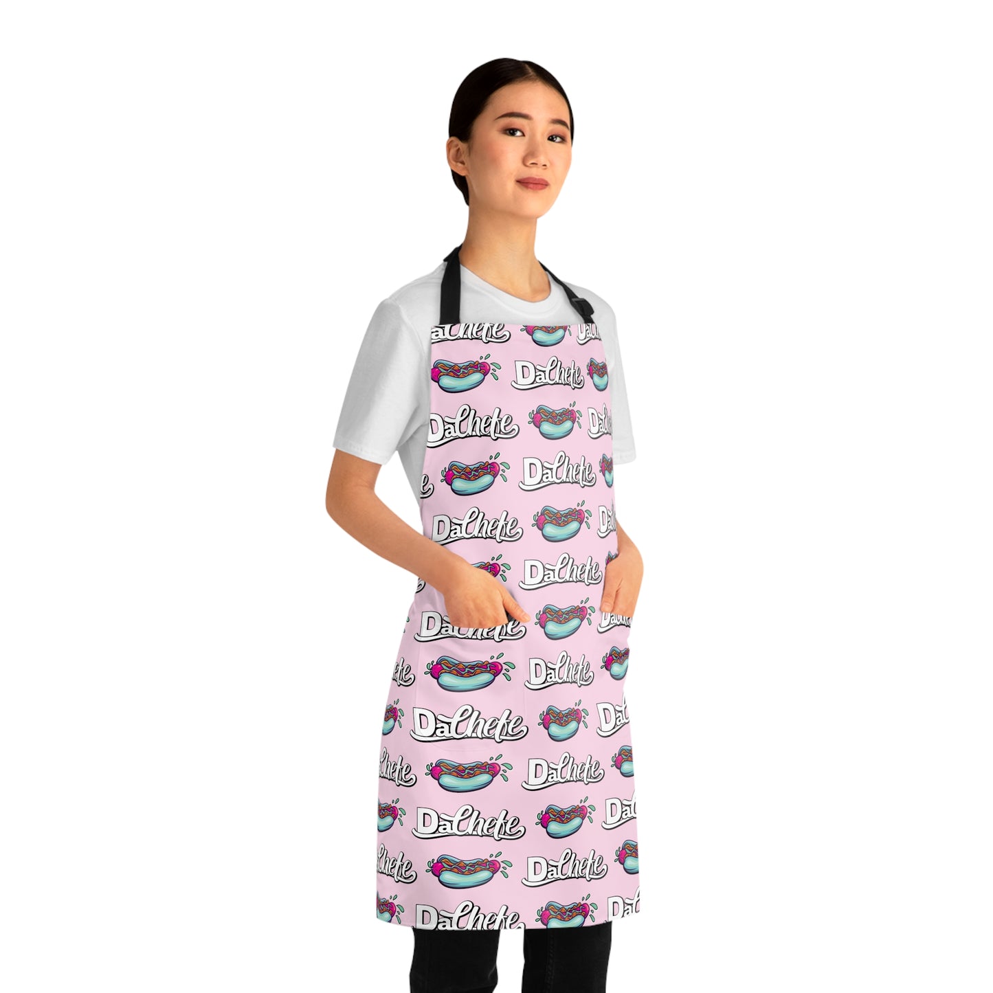 "Da Chefe Logo & Hot Dog" Pink All Over Apron