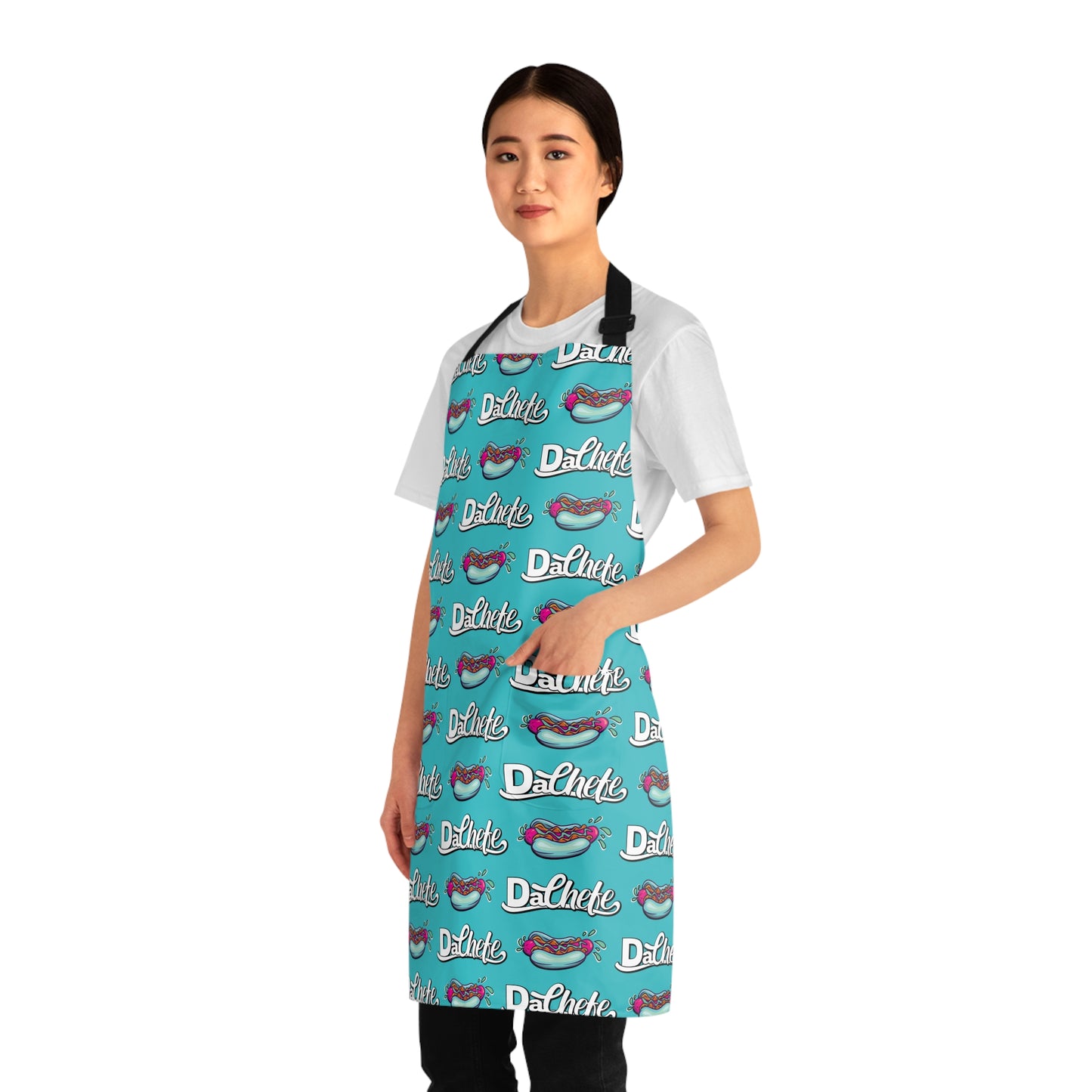 "Da Chefe Logo & Hot Dog" Mint All Over Apron