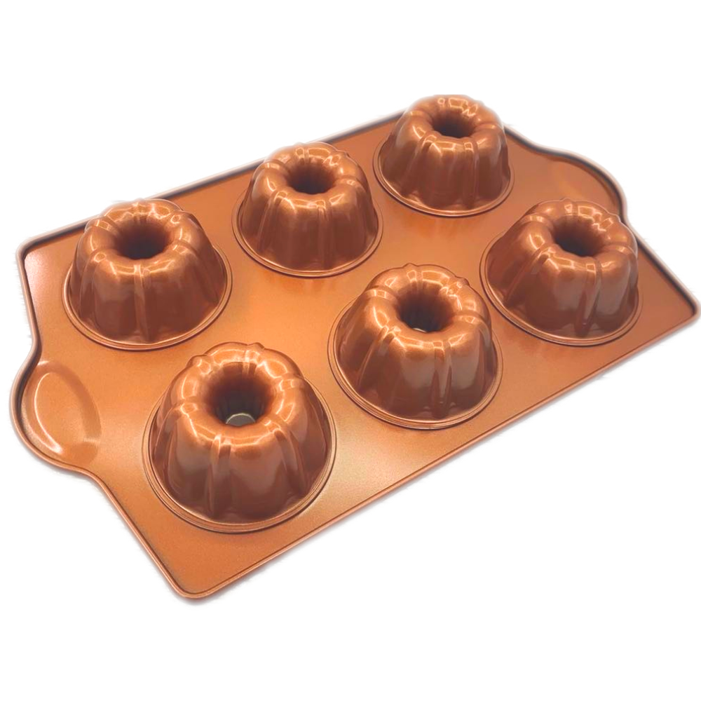 Mini Fluted Tube Pan - 6 Cavity Toxic Free NONSTICK Pan - Organic Premium Coating