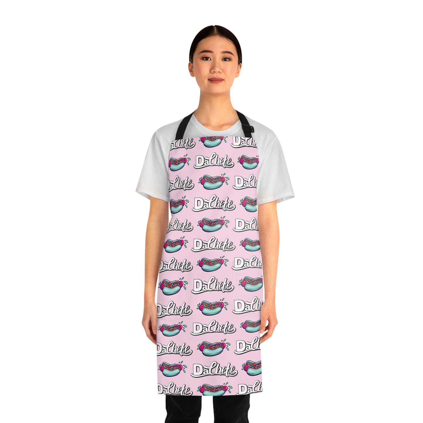 "Da Chefe Logo & Hot Dog" Pink All Over Apron