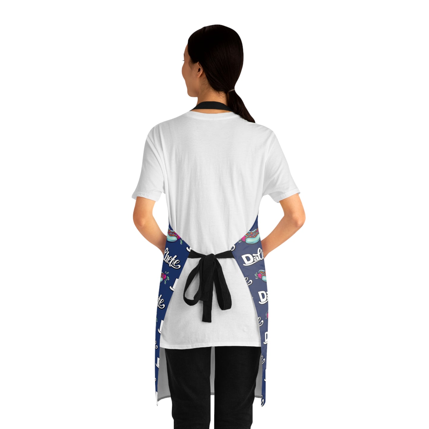 "Da Chefe Logo & Hot Dog" Dark Blue  All Over Apron