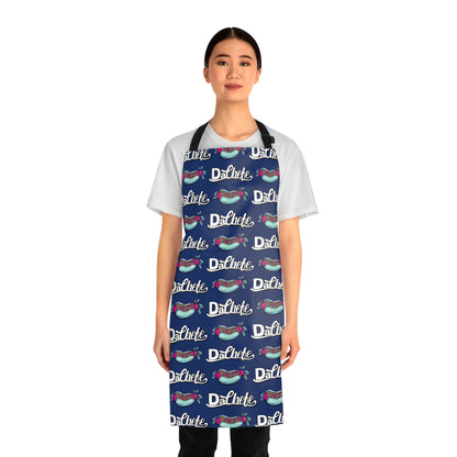 "Da Chefe Logo & Hot Dog" Dark Blue  All Over Apron