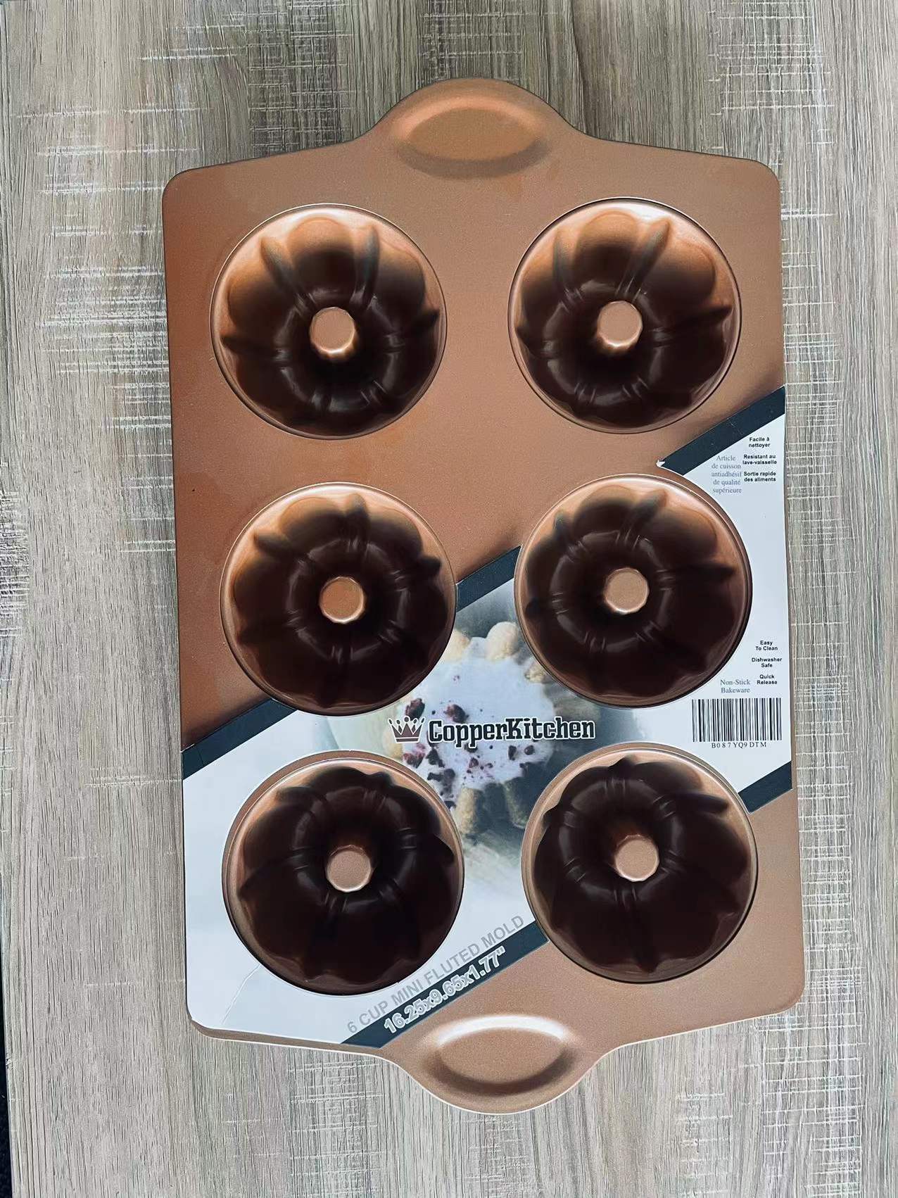 Mini Fluted Tube Pan - 6 Cavity Toxic Free NONSTICK Pan - Organic Premium Coating