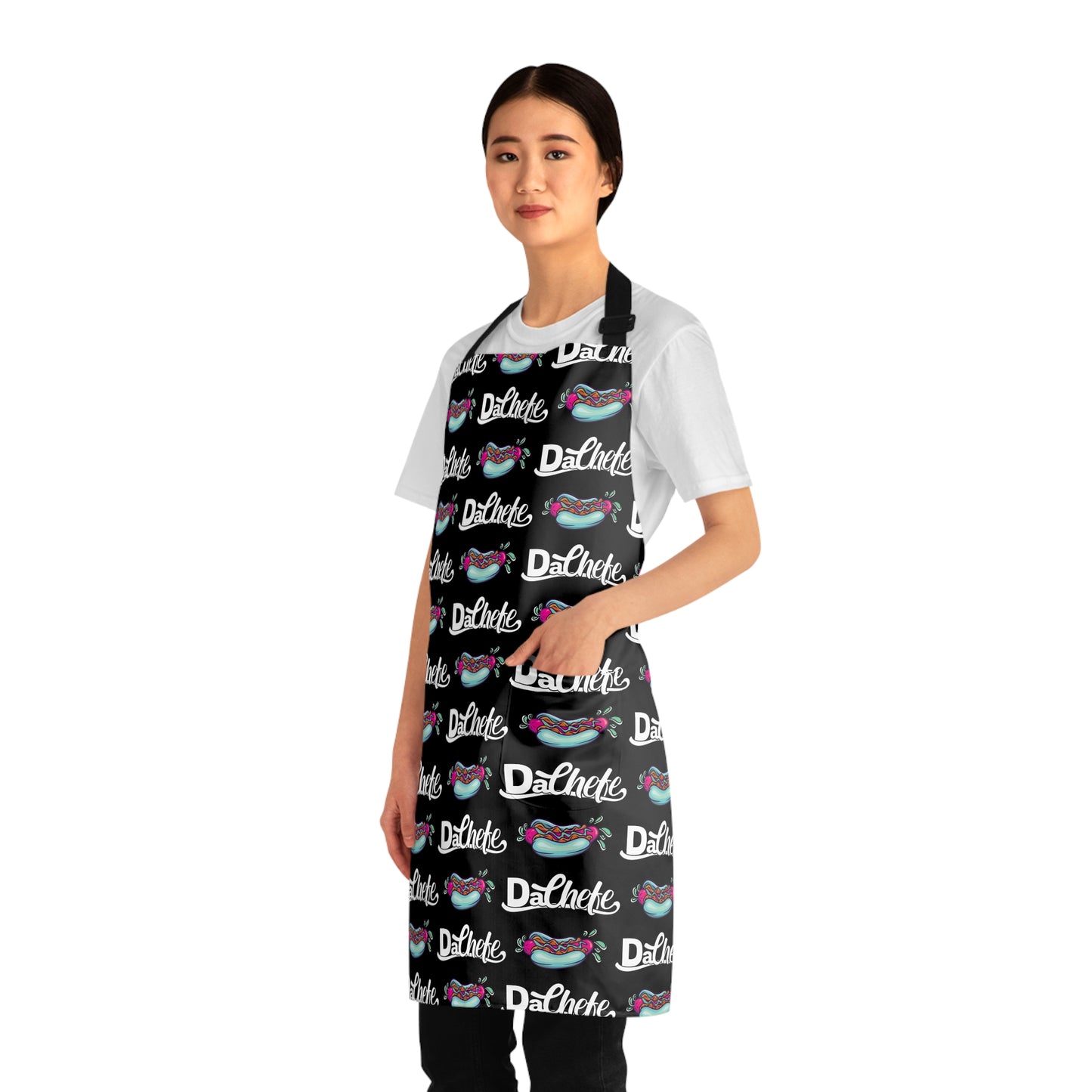 "Da Chefe Logo & Hot Dog" Black All Over Apron